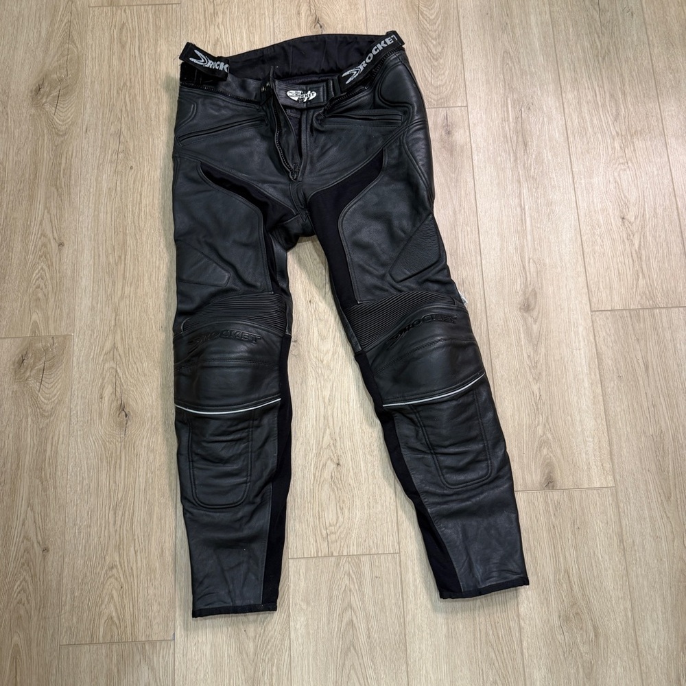 Joe Rocket Black Motorcycle Pants with Ribbed Padding